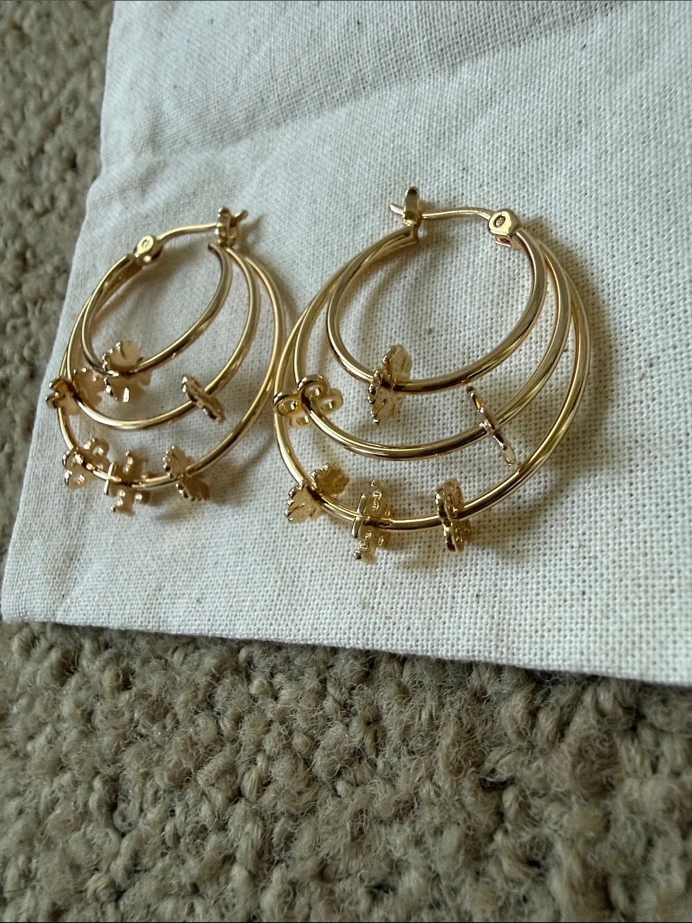 Gold Multi-Hoop Dangle Earrings - Women Jewelry